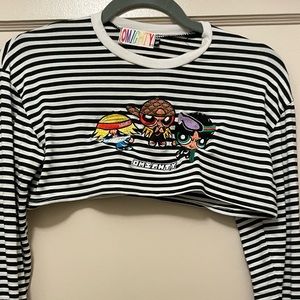 OH MIGHTY Stripped “Powerpuff Girls” cropped long sleeve